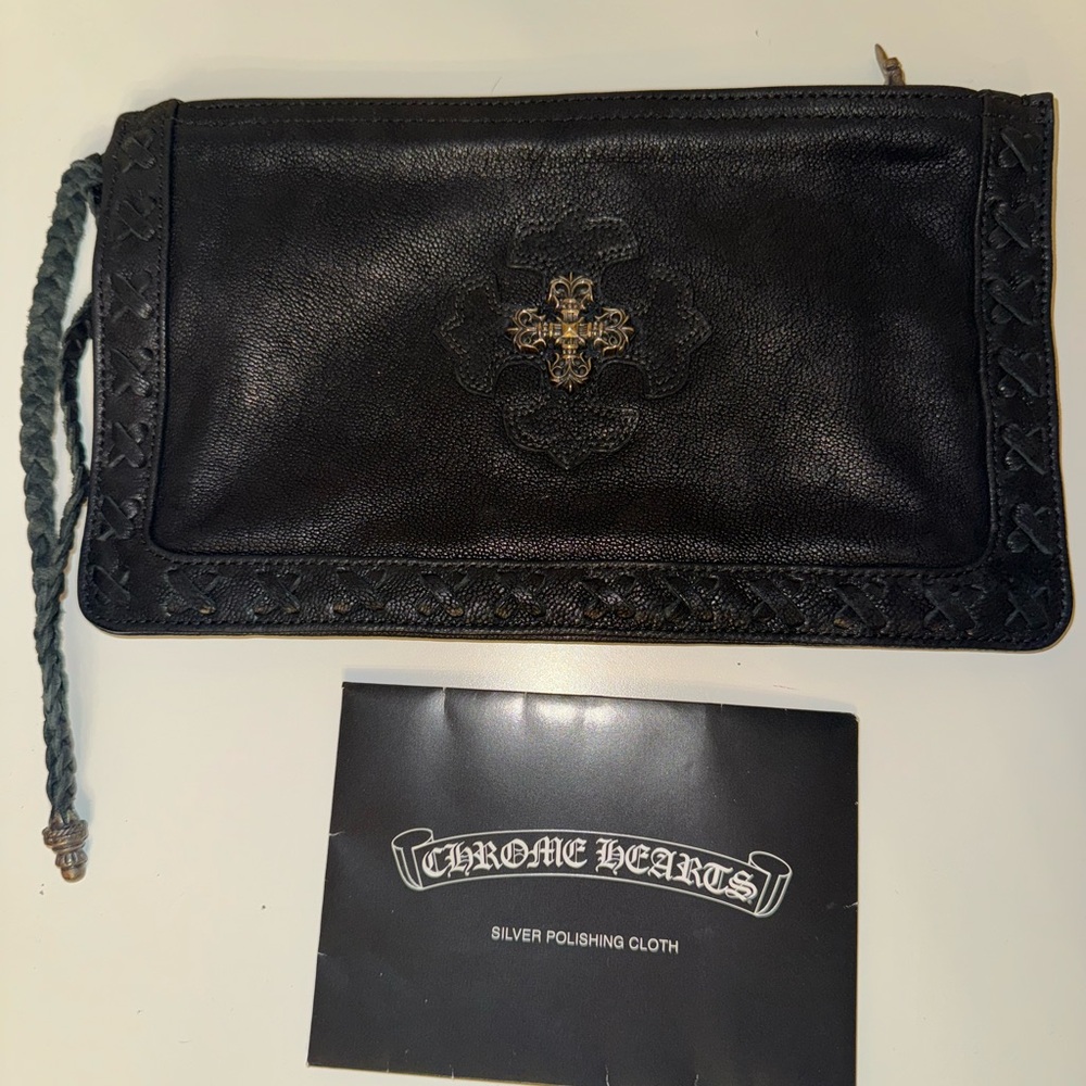 Chrome Hearts Black Leather Pouch - Picture 2 of 4
